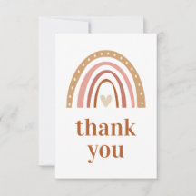 Boho Rainbow Baby Shower Thank You Card