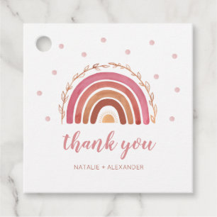 Boho Rainbow Baby Shower Thank You Favour Tags