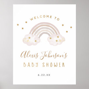 Boho Rainbow Baby Shower Welcome Poster
