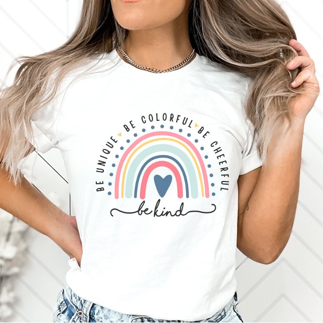 Boho Rainbow, Be Kind Positivity and Inspiration T-Shirt (Creator Uploaded)
