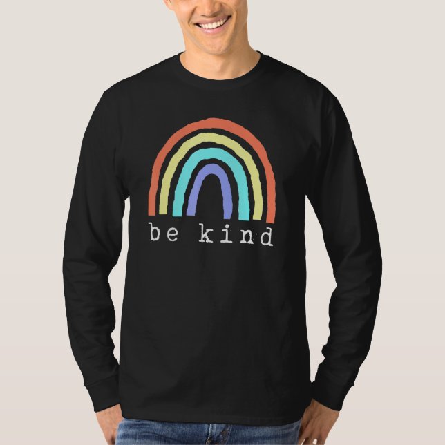 Boho Rainbow Be Kind Pride Lbgtqia T-Shirt (Front)