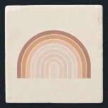 Boho Rainbow Beige Terracotta Stone Coaster<br><div class="desc">Rainbow - Boho Rainbow – Abstract Arches – Neutral Beige / Terracotta.</div>