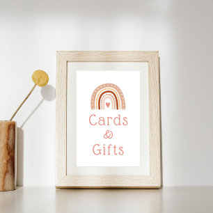 Boho Rainbow Birthday Cards And Gifts Table Sign