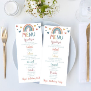 Boho Rainbow Birthday Party Food Menu