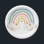 Boho Rainbow Birthday Pastel Modern Baby Shower Paper Plate<br><div class="desc">♥ A perfect addition to your little one's birthday party! Rainbow theme. ★ Easily PERSONALIZE this design with your details. ★ If you need coordinating MATCHING ITEMS, please check our matching collection or shop. If you can't find what you are looking for, please contact us via the "CONTACT SELLER" button...</div>