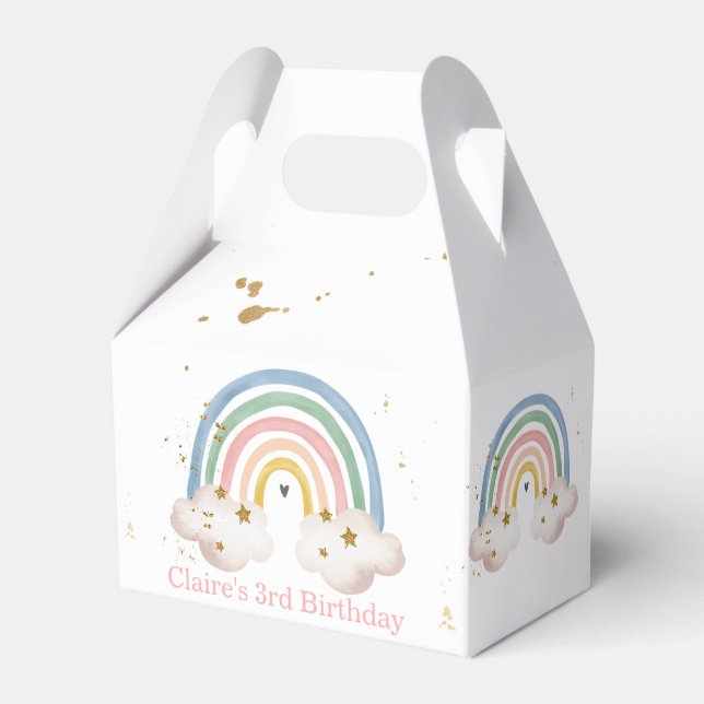 Boho Rainbow Birthday Rainbow Favour Box Magical (Front Side)