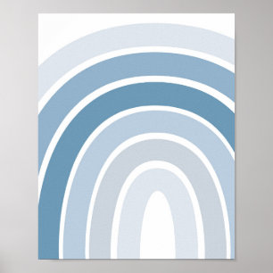 Boho Rainbow Blue Boys Room Poster