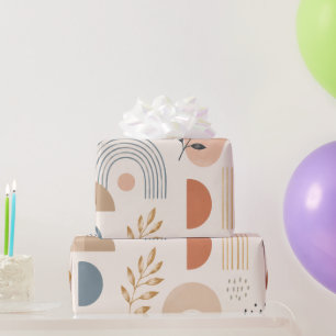 Boho Rainbow Botanical Wrapping Paper