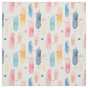 Boho Rainbow Brush Strokes & Dots Fabric