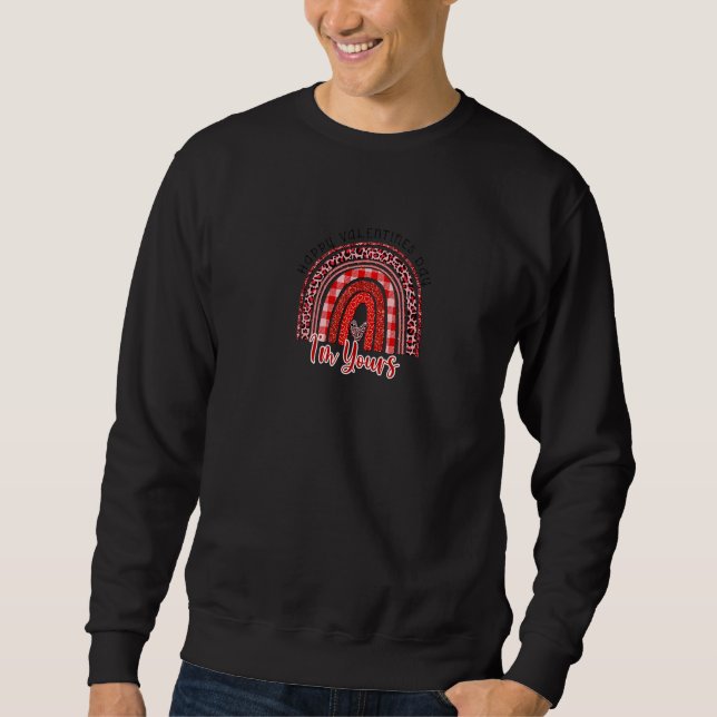 Boho Rainbow Buffalo Plaid Leopard Print Cute Vale Sweatshirt (Front)