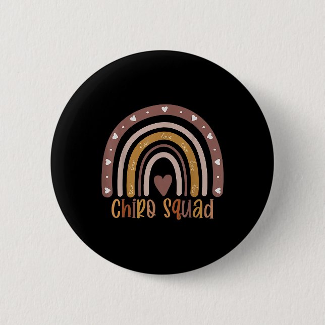 Boho Rainbow Chiro Squad Chiropractor Doctor Chiro 6 Cm Round Badge (Front)