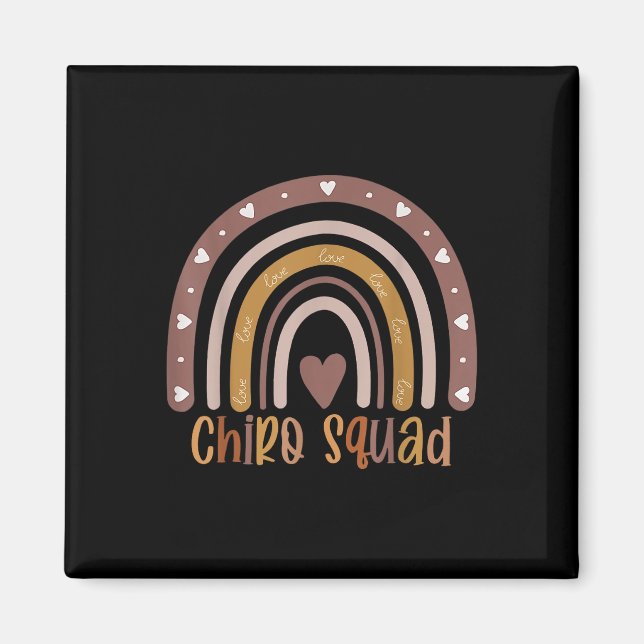 Boho Rainbow Chiro Squad Chiropractor Doctor Chiro Magnet (Front)