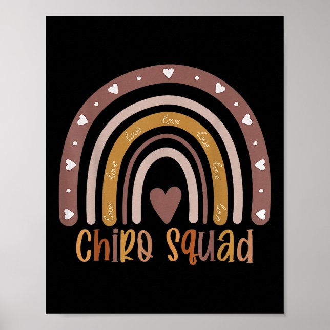 Boho Rainbow Chiro Squad Chiropractor Doctor Chiro Poster (Front)