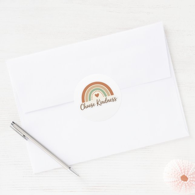 Boho Rainbow "Choose Kindness" Positive Sticker (Envelope)