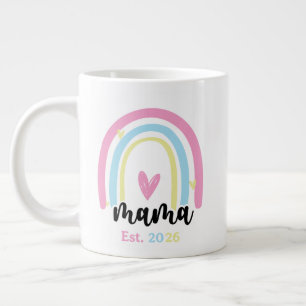 Boho Rainbow Custom Mama Est. Year Keepsake Large Coffee Mug
