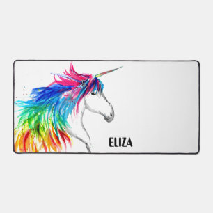 Boho Rainbow Cute Girls Unicorn Kids Desk Mat
