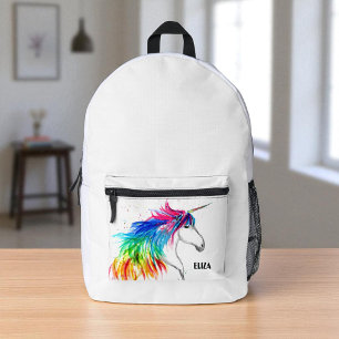 Boho Rainbow Cute Girls Unicorn Kids Printed Backpack