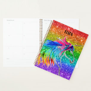 Boho Rainbow Cute Glitter Girls Unicorn Kids Planner