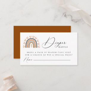 Boho Rainbow Diaper Raffle Enclosure Card