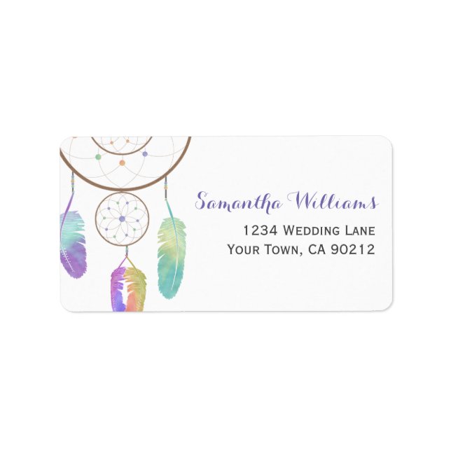 Boho Rainbow Dreamcatcher Label (Front)