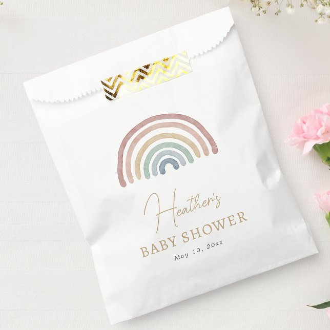Boho Rainbow Favour Bag (Cute Boho Rainbow Baby Shower Favor Bag by Painted Paperie
)