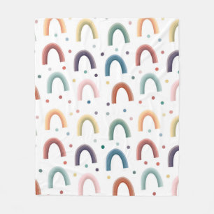 Boho Rainbow Fleece Blanket