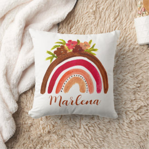 Boho Rainbow Floral Bohemian Natural Colour Cushion