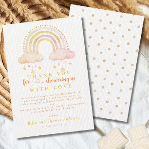Boho Rainbow Gender Neutral Baby Shower  Thank You Card