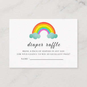 Boho Rainbow Girl Diaper Raffle Card
