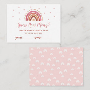 Boho Rainbow Guess How Many Candies Game Card