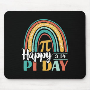 Boho Rainbow Happy Pi Day 3.14 Math Geek Mouse Pad