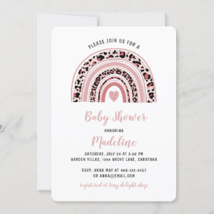 Boho Rainbow Heart Baby Shower Invitation