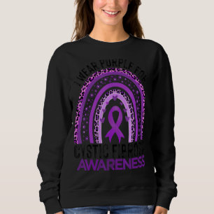 Boho Rainbow I Wear Purple For Cystic Fibrosis Awa Sweatshirt