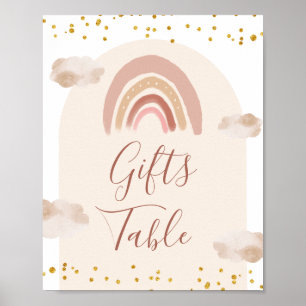 Boho Rainbow Isn't She Onederful Gifts Table Poster