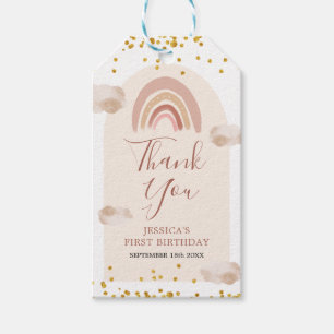 Boho Rainbow Isn't She Onederful Thank You Gift Tags