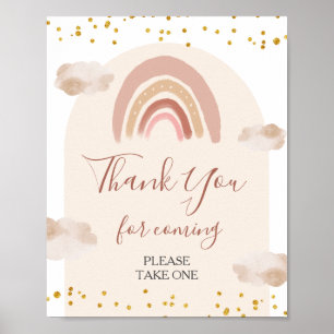 Boho Rainbow Isn't She Onederful Thank You Poster