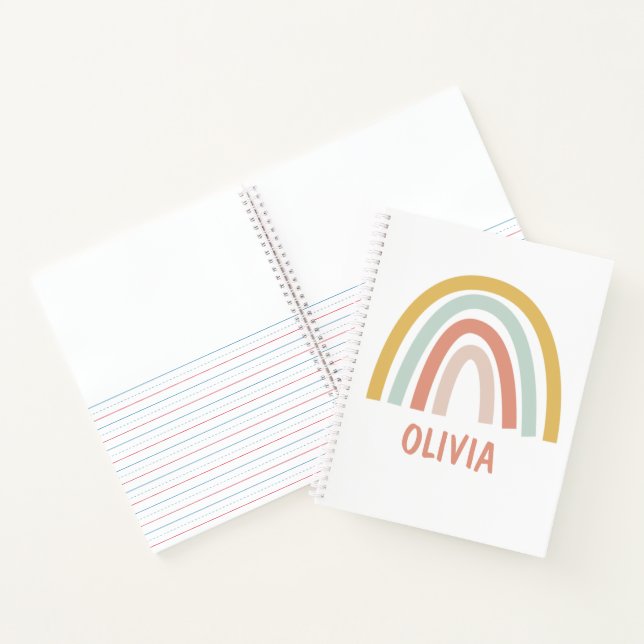 Boho Rainbow Kids Personalised Notebook (Inside)