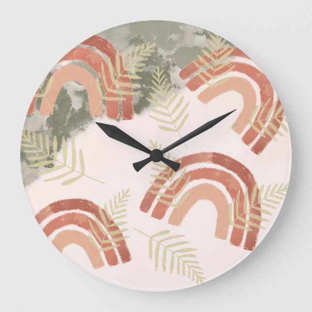 Boho Rainbow  Large Clock (Front)