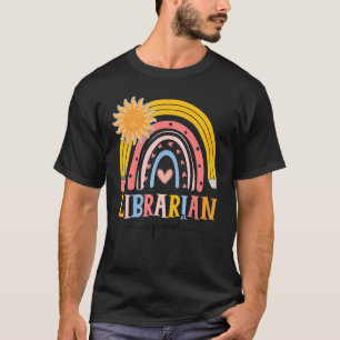 Boho Rainbow Librarian Squad First Day Of School T-Shirt