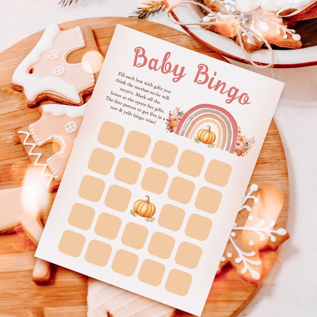 Boho Rainbow Little Pumpkin Fall Baby Shower Invitation (Creator Uploaded)