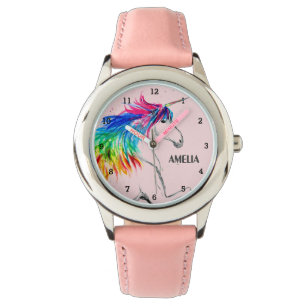 Boho Rainbow Magical Cute Girls Unicorn Pink Watch