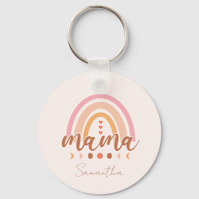 Boho Rainbow Mama Key Ring (Front)
