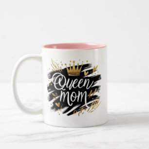 Boho Rainbow Mama - Warm Earthy Tones Design Two-Tone Coffee Mug