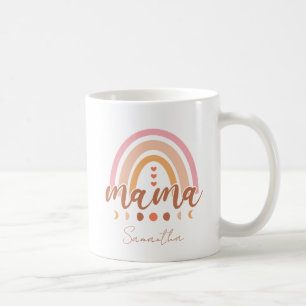 Boho Rainbow Mama with Moon Phases Coffee Mug
