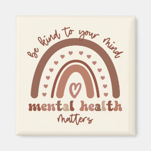 Boho Rainbow Mental Health Be Kind To Your Mind Magnet
