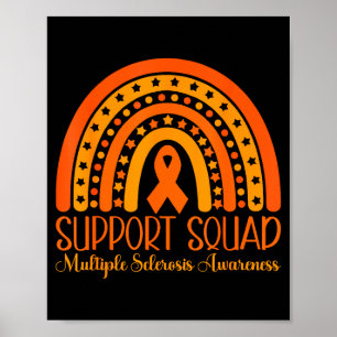 Boho Rainbow Multiple Sclerosis Support Squad Poster