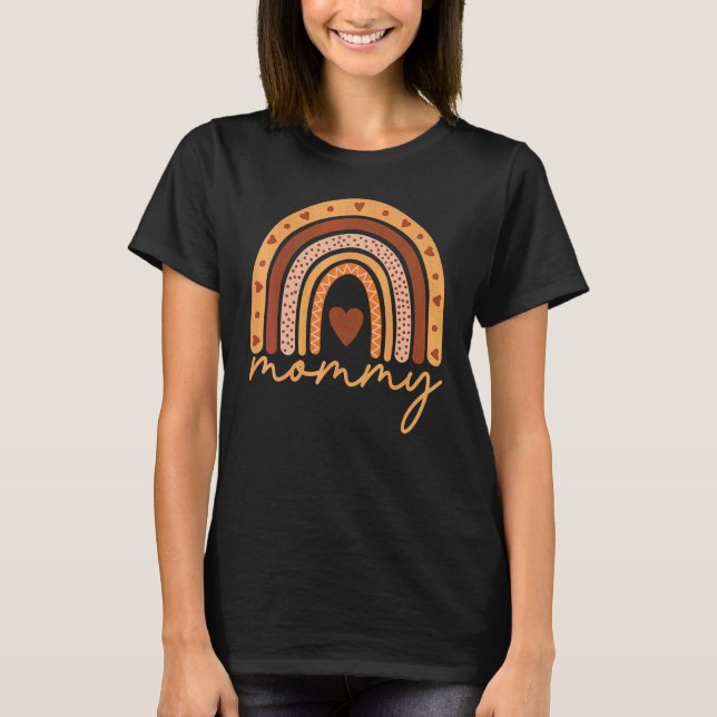 Boho Rainbow Mummy Mother's Day Boho Rainbow Mum H T-Shirt (Front)