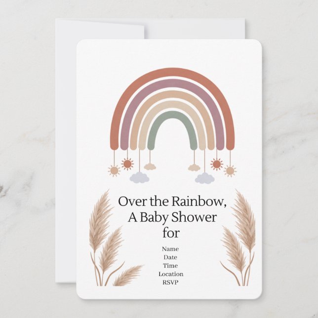 Boho Rainbow Neutral | Baby Shower Invitation (Front)