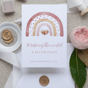 Boho Rainbow Newborn Announcement Cards