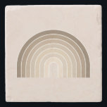 Boho Rainbow Olive Earth Tones Stone Coaster<br><div class="desc">Rainbow - Boho Rainbow – Abstract Arches – Olive Earth Tones.</div>